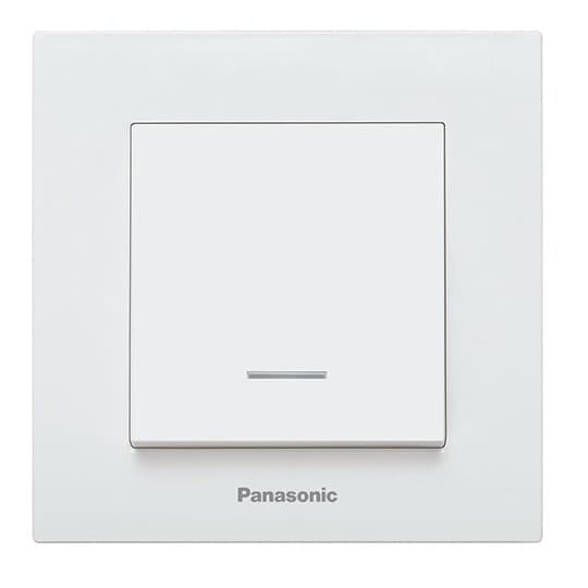 Prekidač Panasonic obični sa tinjalicom beli vijčani 10A 250V WKTC0002-2WH EU4 Karre Plus