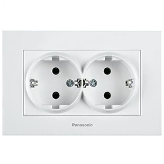 Utičnica Panasonic suho dupla II bela vijčana 16A 250V WKTC0205-2WH EU4 Karre Plus