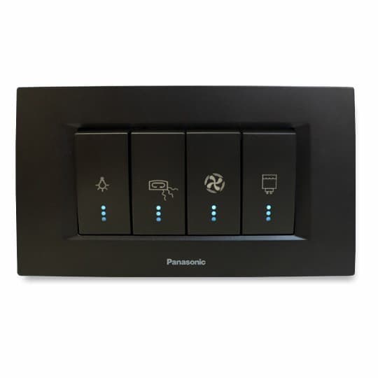 Indikator kupatilski sa indik Panasonic 4M crni horizontalni kupatilski indikator. WT9(WVTT40025BL)-EU2 Thea Modular