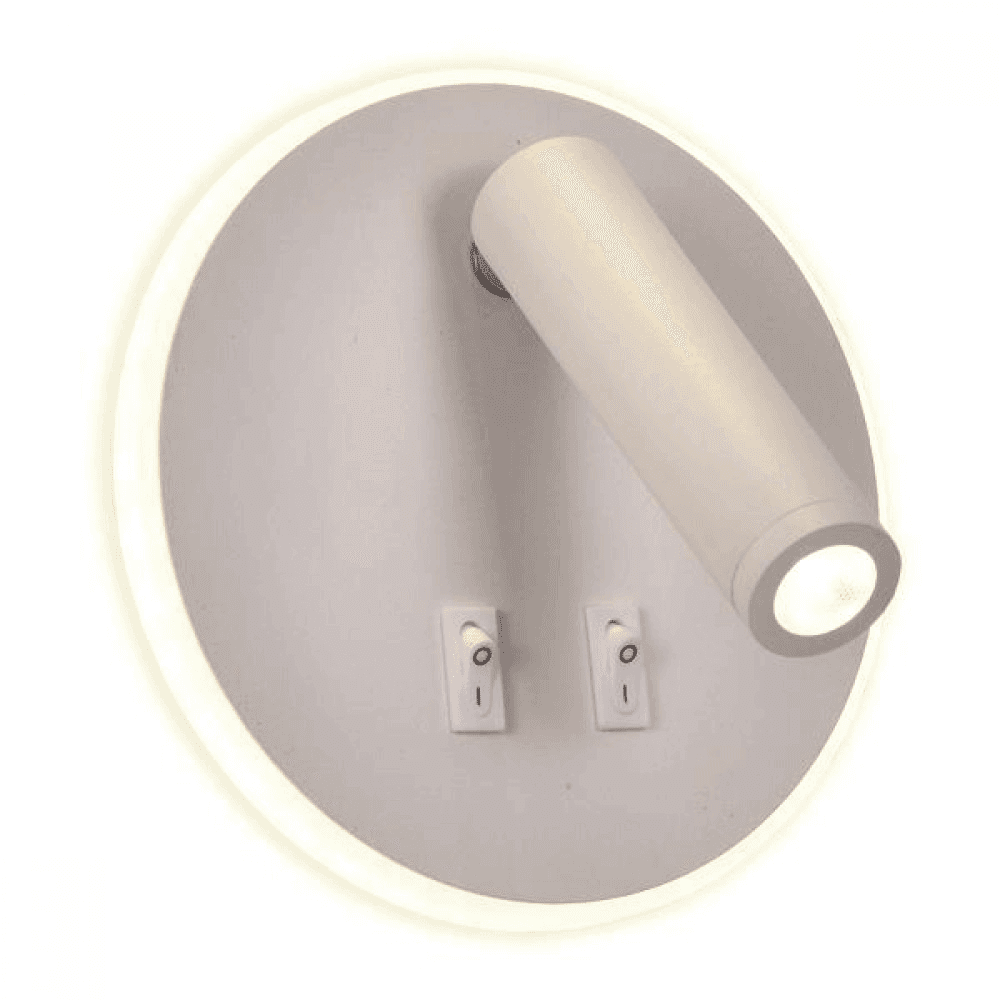 Lampa LED zidna usmjeravajuća 9+3W 3000K 2 prekidača bijela