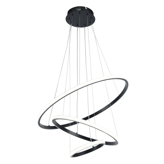 Luster visilica LED M10902-3B 50 W 3CCT 4000K 600mm crna 220V Mitea