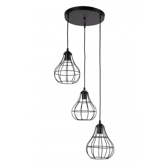 Luster visilica M0823-3 3x27 crna žičana 220v kabl: 91cm
