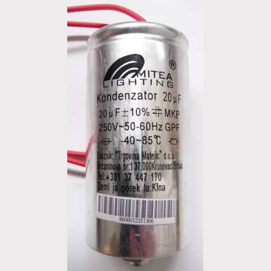 Kondenzator 20MF zaliveni-metalni MItea